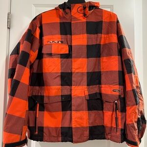 Plaid Orange Burton Ski Jacket